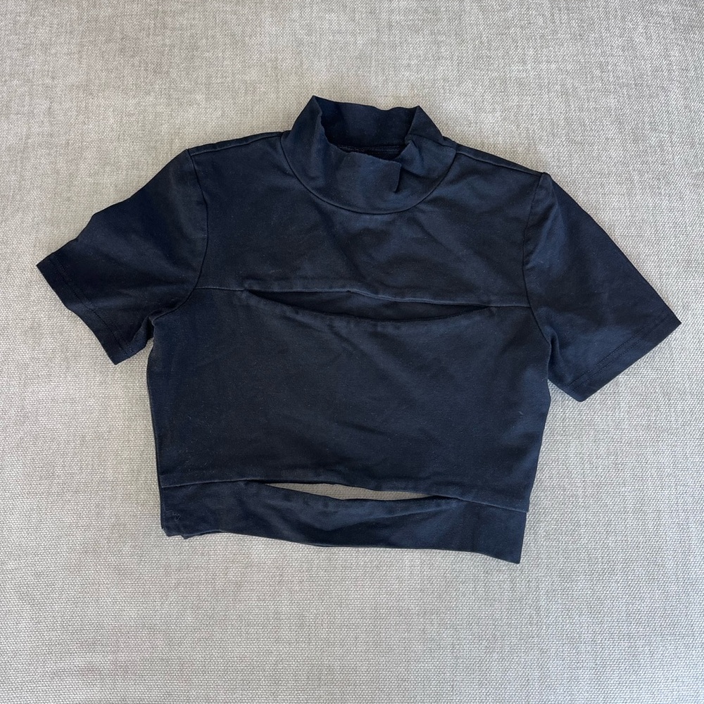 Tiger Mist Charcoal High Neck Top